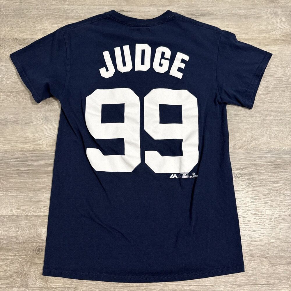 Aaron Judge Shirt New York Yankees Majestic Men’s Small Blue MLB All Rise